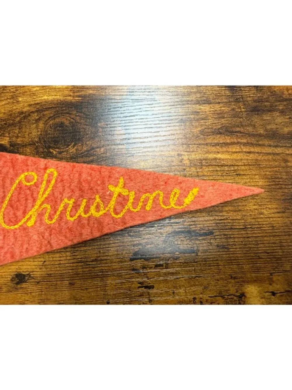 Vintage Stitched Christine mini pennant with horse